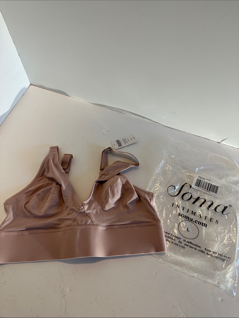 Soma Intimates Wireless Bralette in Dusty Rose size Large